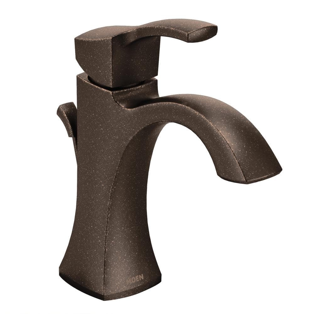 Transitional Oil Rubbed Bronze Single Hole Faucet with Drain