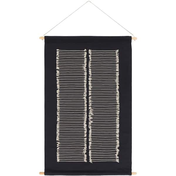 Livabliss Suri 24 in. x 36 in. Black Wall Hanging