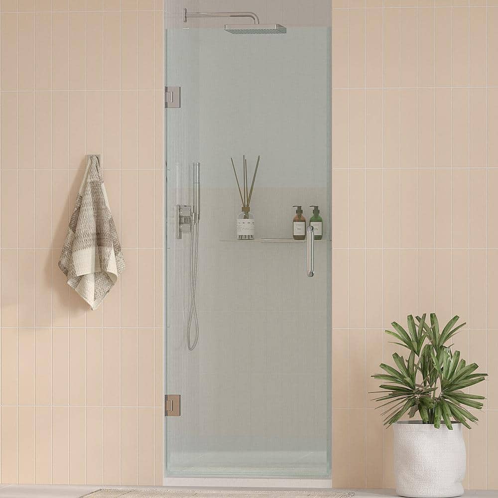 Nirvana 26.5 in. - 26.75 in. W x 76 in. H Frameless Pivot Hinged Shower Door in Chrome with 3/8 in. Clear Glass price history on PriceWatchPro