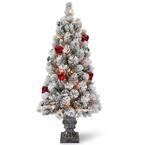 Costway 4.5 ft. Pre-Lit LED Slim Fraser Fir Artificial Christmas Tree ...