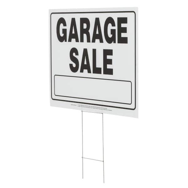 10 Pack  9 x 12 Inch Red & White Flexible Plastic " Garage Sale " Sign 