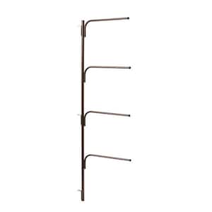 20.5 in. W 4 Hook Bronze Metal Accessory Tie and Belt Rack or Bathroom Towel Holder