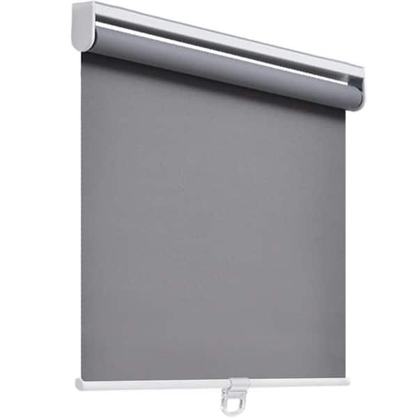 Grey Cordless Blackout Polyester Roller Shades for Windows UV