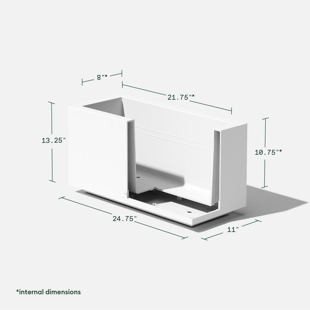 White Recycled Plastic Long Box Planter 25"