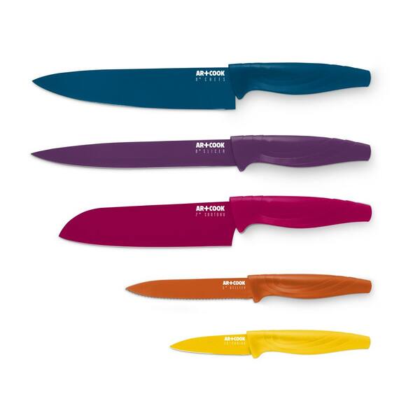 Unbranded 10-Piece Colorful Knife Set with Matching Blade Covers