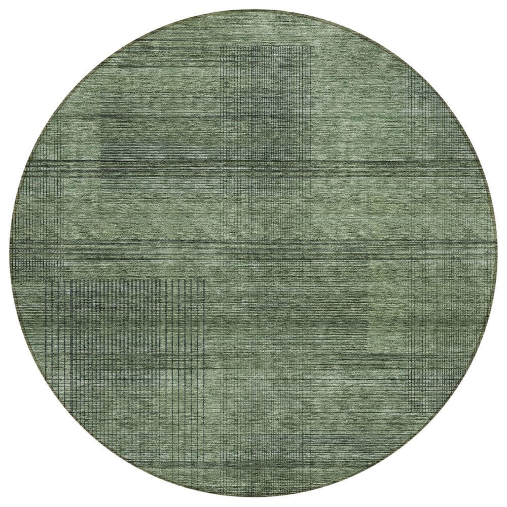 Chantille Machine Washable Indoor/Outdoor Abstract ACN820 Olive 8 ft. x 8 ft. Area Rug price history on PriceWatchPro