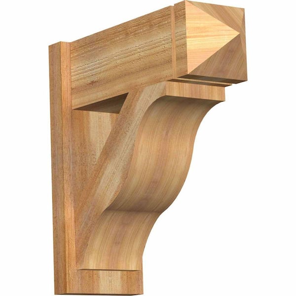 Ekena Millwork 8 in. x 22 in. x 22 in. Fuston Arts and Crafts Rough Sawn Western Red Cedar Outlooker