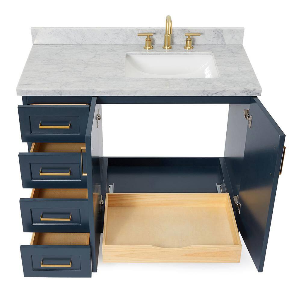 Midnight Blue 43" Single Basin Vanity with Marble Top
