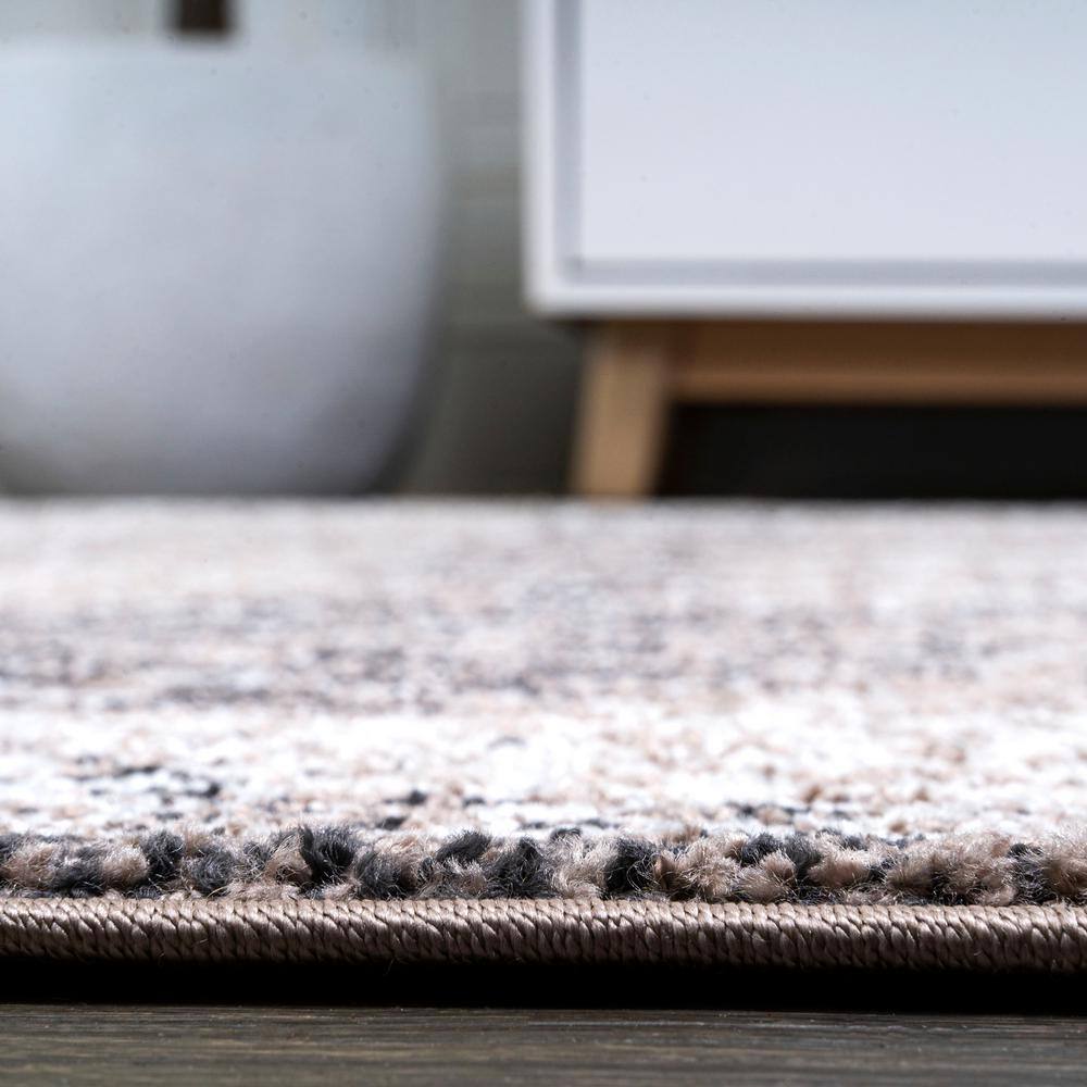 Bohemian Medallion Brown/Ivory Synthetic Area Rug - Easy Care