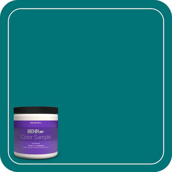 BEHR PREMIUM PLUS 8 oz. #T15-3 Essential Teal Eggshell Enamel Interior Paint & Primer Color Sample