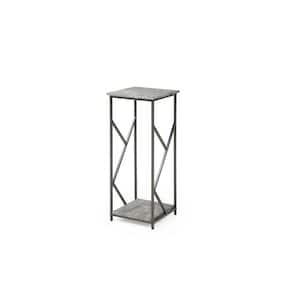 15 in. Metal Frame Wood Top Side Table in Grey