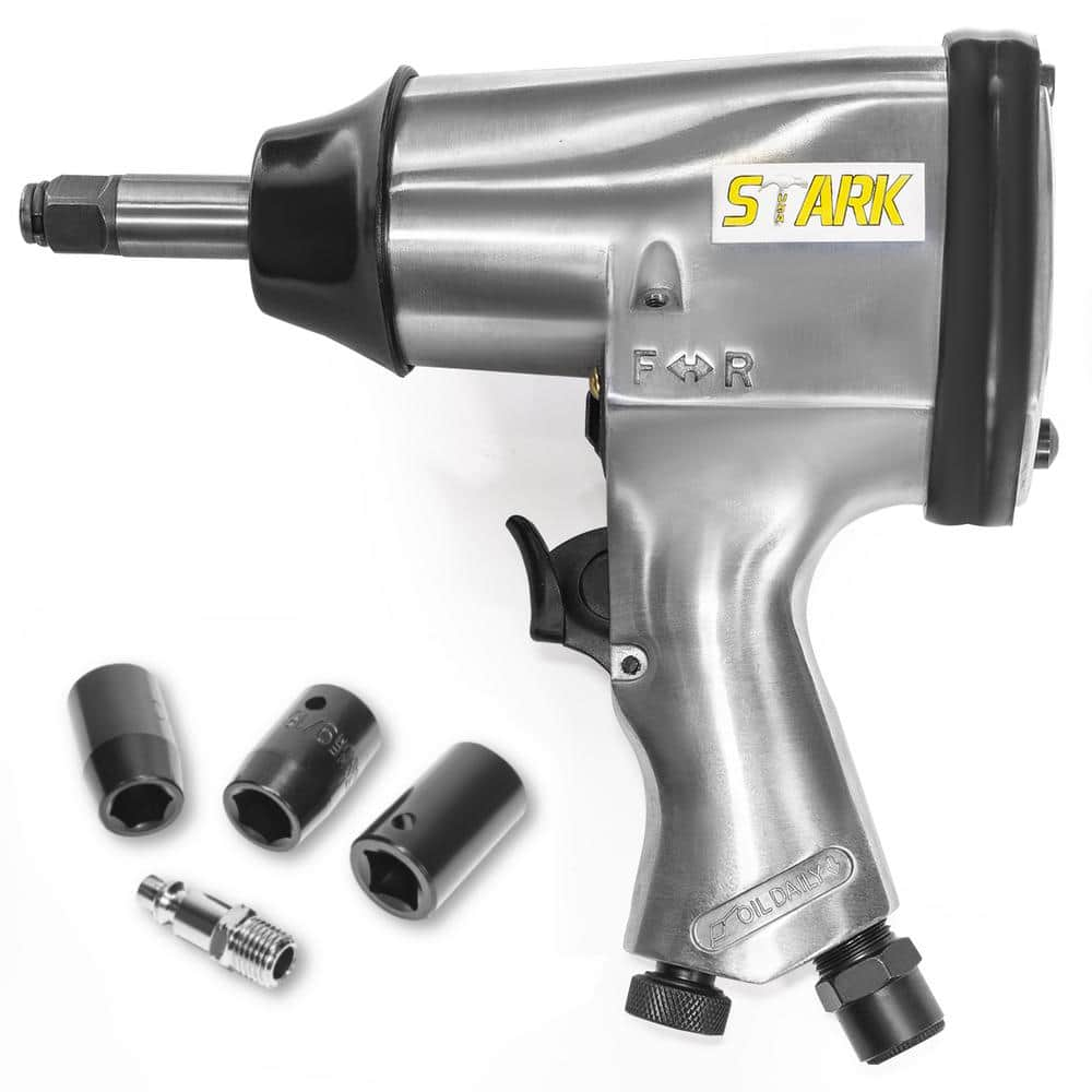 Stark 1/2 in. Drive Air Impact Wrench Gun Extended Anvil with (3 ...