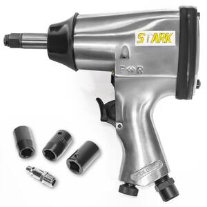 1/2 in. Drive Air Impact Wrench Gun Extended Anvil with (3) Socket Set