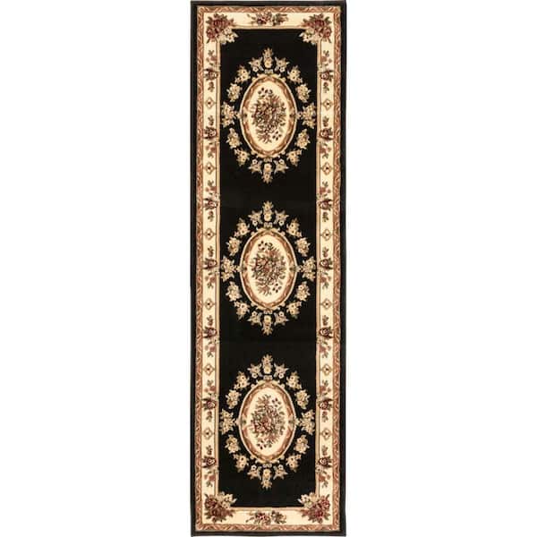 Well Woven Timeless Le Petit Palais Black 2 ft. x 7 ft. Traditional Runner Rug