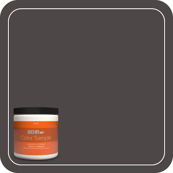 BEHR PREMIUM PLUS 8 oz. #780F-7 Stealth Jet Flat Interior/Exterior Paint & Primer Color Sample