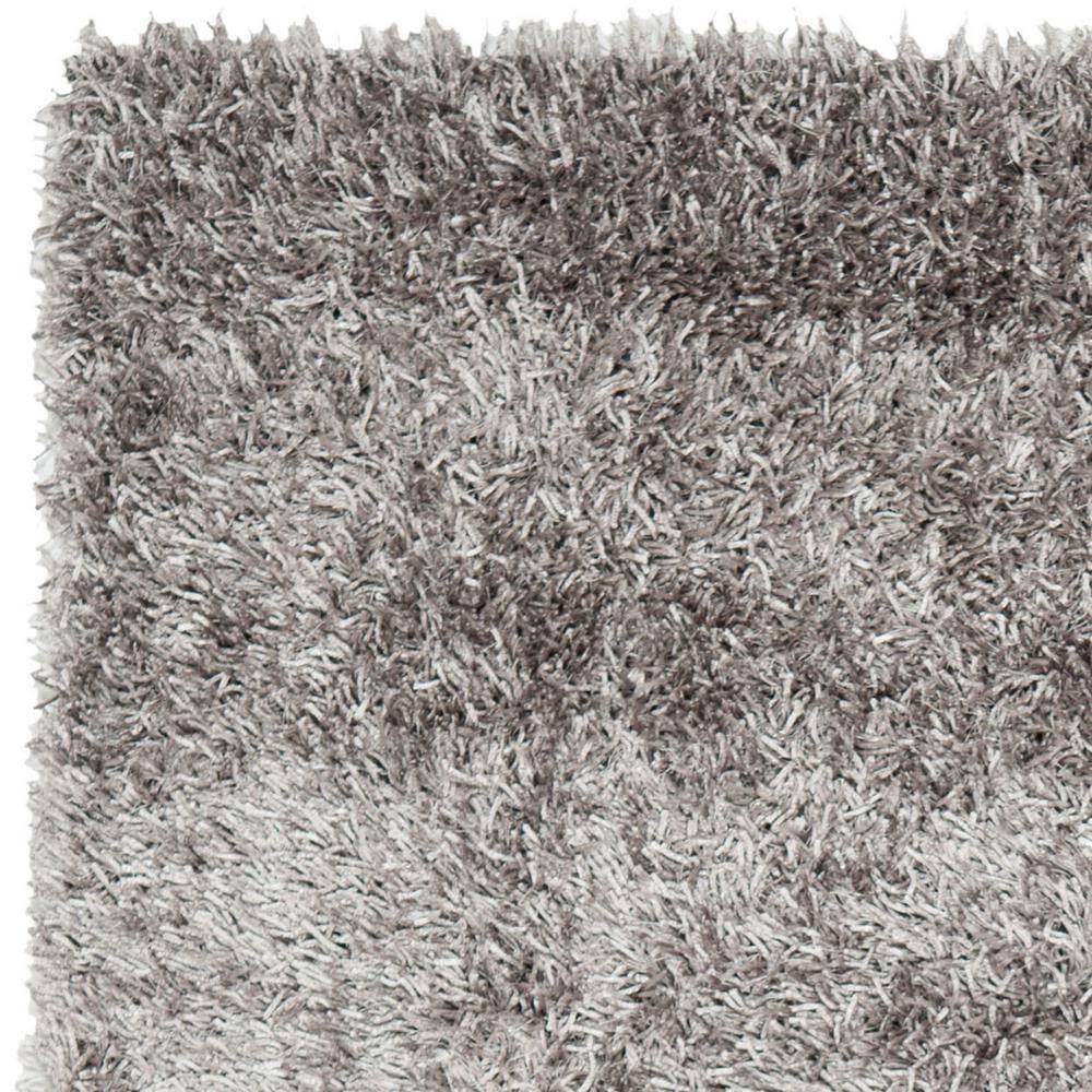 Luxurious Grey Shag Hand-Tufted Area Rug, 6' x 9', Synthetic