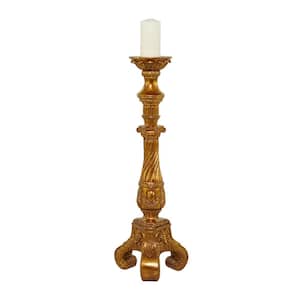 Gold Polystone Handmade Pillar Candle Holder