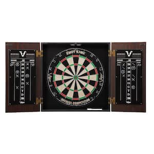 Stadium Shot King Sisal 17.75 in. Dartboard with Cabinet and Accessories