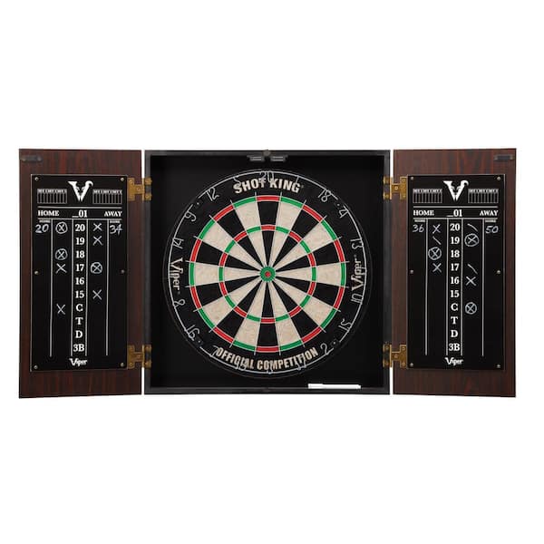 Viper Stadium Shot King Sisal 17.75 in. Dartboard with Cabinet and