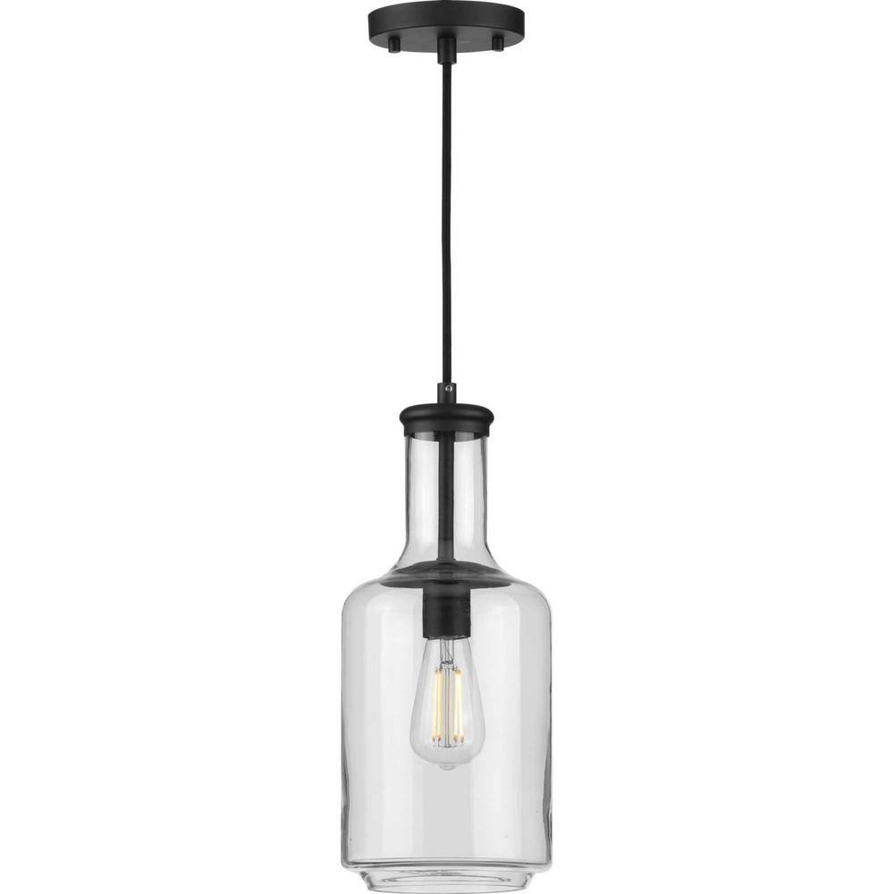 Latrobe Matte Black Glass 17" Pendant Light