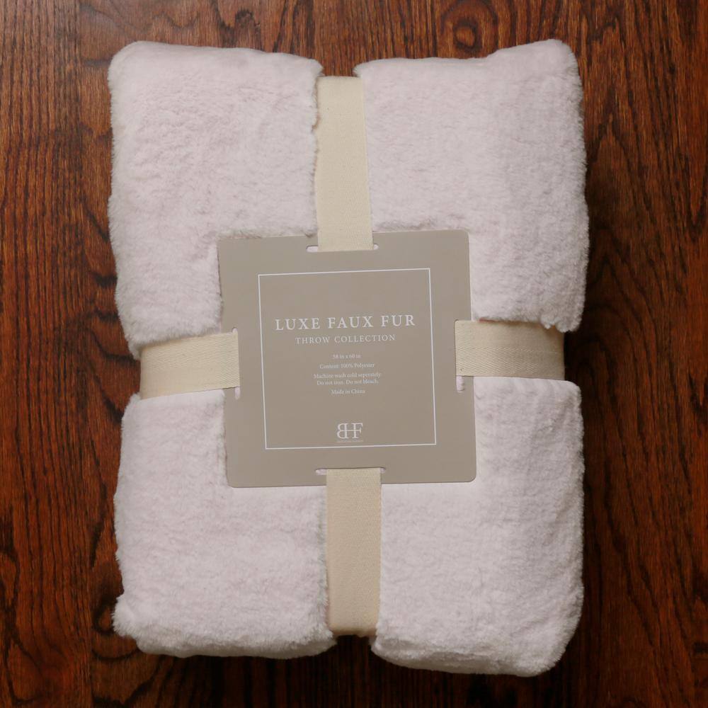 Luxe Taupe Faux Fur 58" x 60" Electric Throw Blanket
