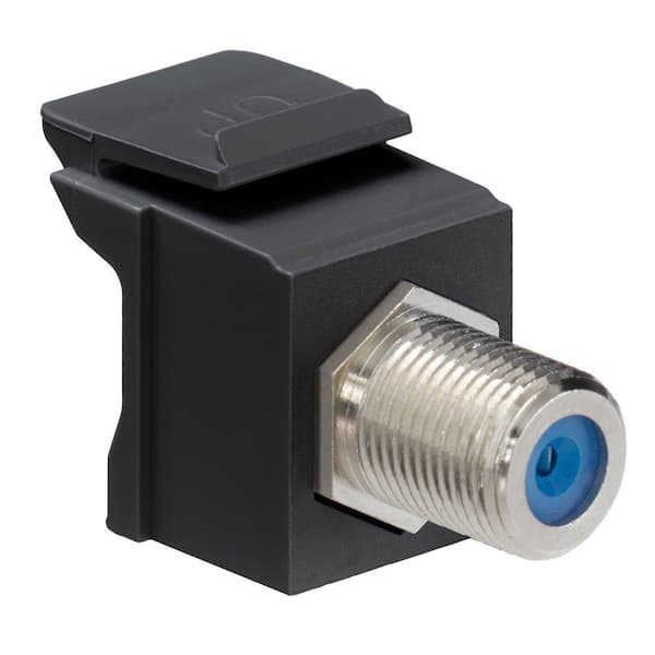 Leviton QuickPort F-Type Nickel-Plated Connector, Black