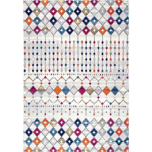 nuLOOM Blythe Modern Moroccan Trellis 9 ft. x 12 ft. Multi Area Rug