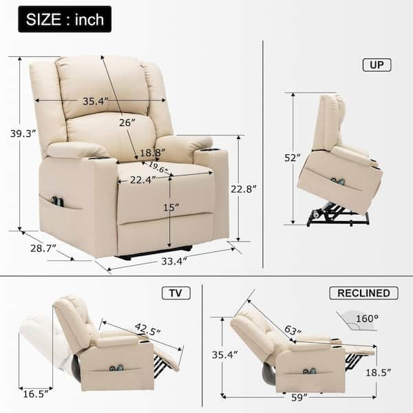 Lucklife Brown Power Lift Recliner Chairs for Elderly with Heated Massage, Lumbar  Pillow HD-H1150-BROWN-KD - The Home Depot