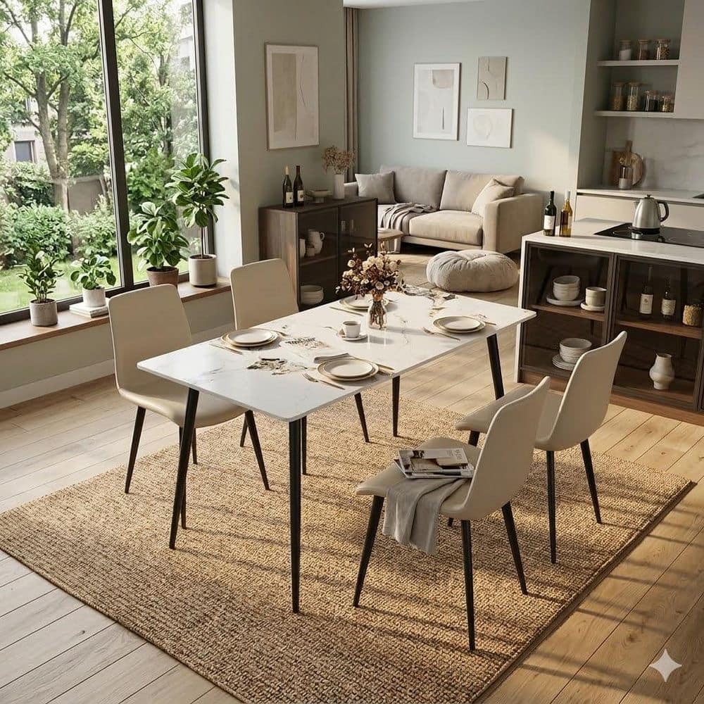 Noble House Gideon Modern Cream Faux Leather Cushion Seat Dining Chair ...