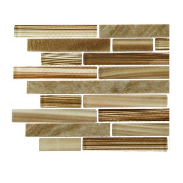Ivy Hill Tile Temple Latte Foam Marble and Glass Tile - 3 in. x 6 in. x 8 mm Tile Sample