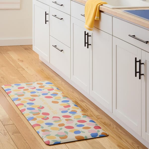 Zest Up Your Life Citrus Fruit Yellow PVC 20 in. x 55 in. Kitchen Mat