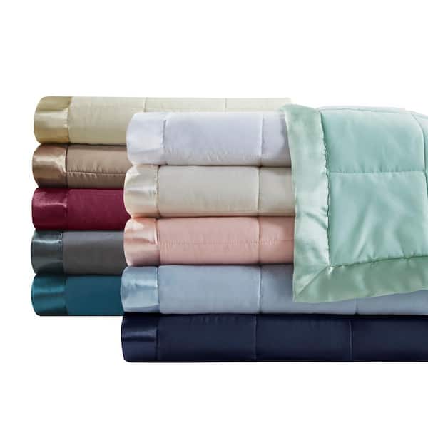 Madison Park Prospect Lightweight Blue Down Alternative Twin Quilted  Blanket with Satin Trim MP51-541 - The Home Depot