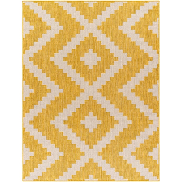 Livabliss Long Beach Yellow/Gray Chevron 8 ft. x 10 ft. Indoor/Outdoor Area Rug