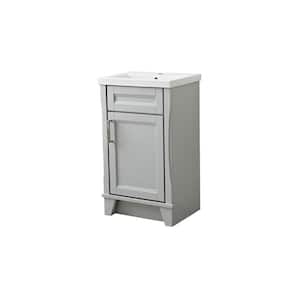 20.4 in. W x 15.6 in. D x 34 in. H Single Bath Vanity in Light Gray Finish with White Ceramic Sink Top