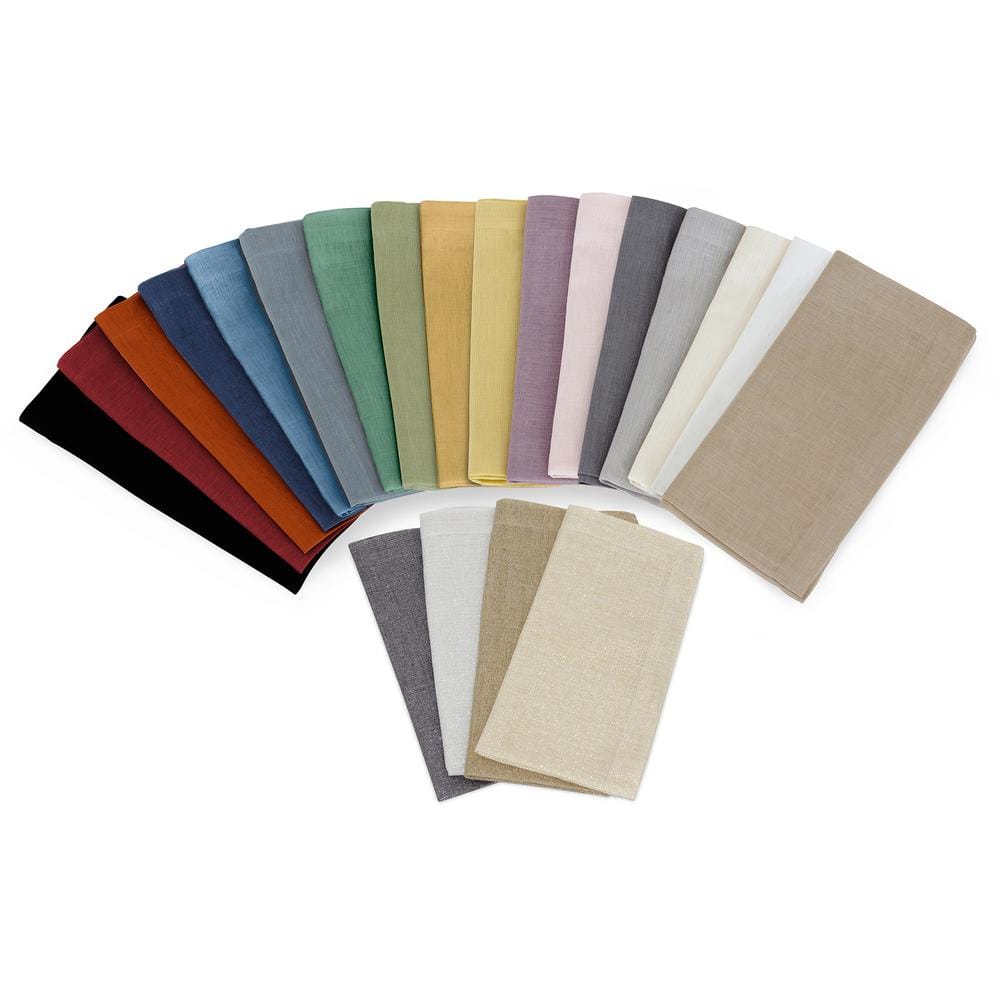Ivory Gold Linen Napkin Set of Four with Mitered Hem