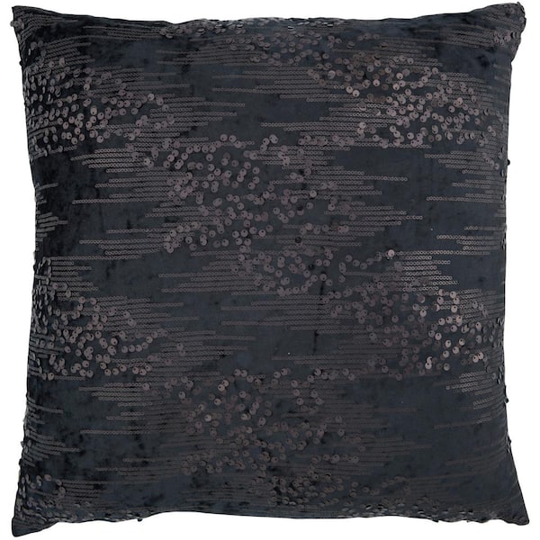 Nourison Glam Black 20 in. x 20 in. Throw Pillow