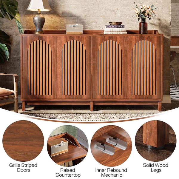 BYBLIGHT Ahlivia Brown 33.46 in. H Accent Cabinet Storage Cabinet