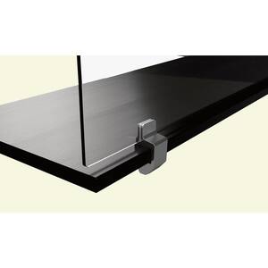 Sneeze Guard 48 in. x 48 in. x 0.25 in. Clear Acrylic Protection Shield with Alum Desk Clamp Brackets and Pass Through