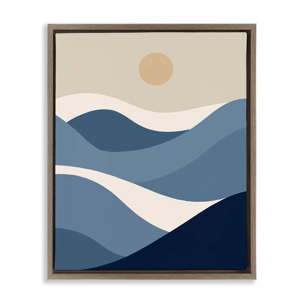 Moon over Blue Hills by Daphne Polselli Brown Floater Frame Nature Graphic Art Print 31 in. x 25 in. price history on PriceWatchPro