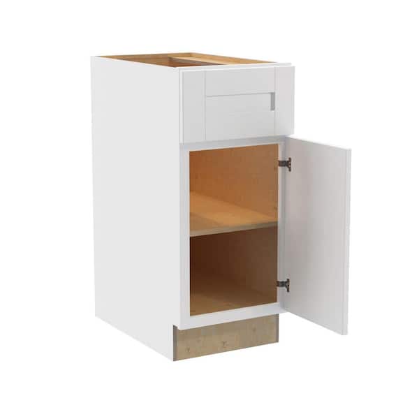 Washington Vesper White Plywood Shaker Assembled Bath Vanity Cabinet FH Sft Cls R 12 in W x 21 in D x 34.5 in H