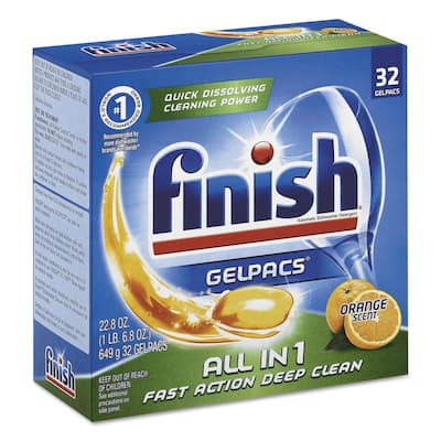 Orange Scent Dishwasher Detergent Gelpacs (Box of 32 Gelpacs, 8-Boxes/Carton)