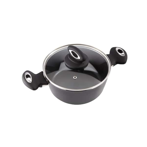 Vitrex Nature Forged 6 qt. Round Aluminum Nonstick Dutch Oven in Black with Glass Lid