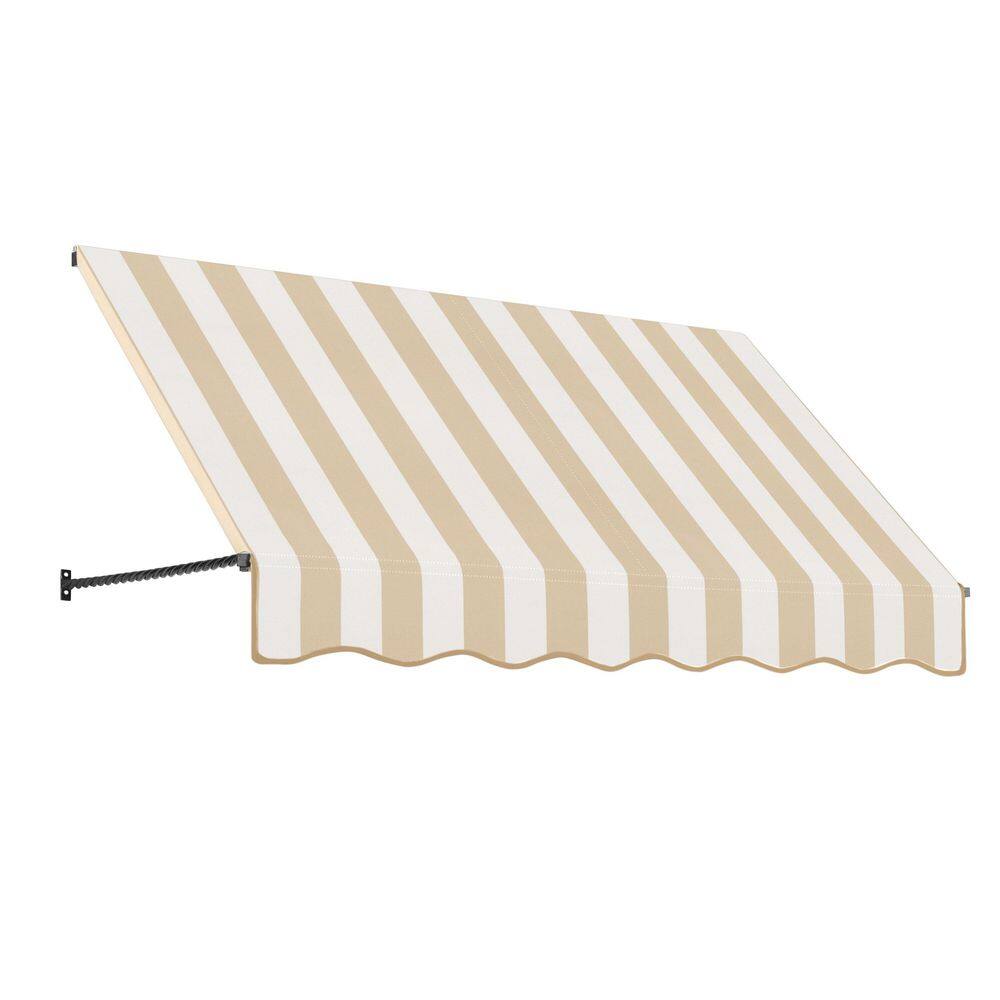 7.38 ft. Santa Fe Acrylic Fabric Fixed Awning (88.5 in. W x 44 in. H x 24 in. D) in Linen/White Stripe price history on PriceWatchPro