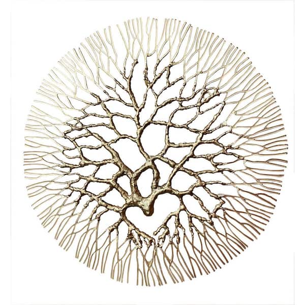 Peterson Artwares Wrought Iron Coral Medium Gold