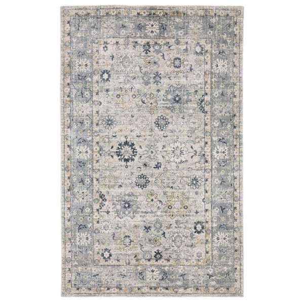 2 X 10 Gray Oriental Washable Area Rug Runner Rug