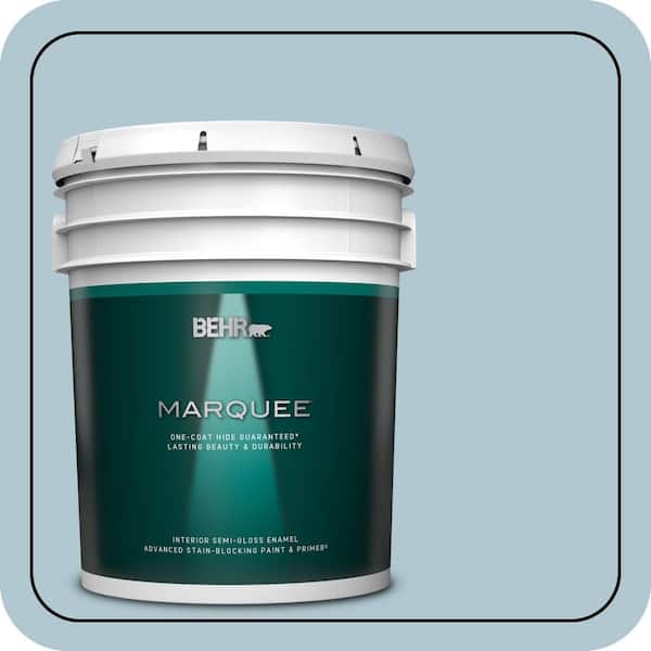 BEHR MARQUEE 5 gal. #T15-8 Elusive Blue Semi-Gloss Enamel Interior Paint & Primer