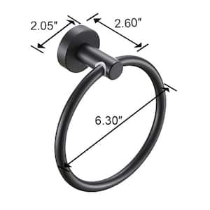 Gluon Wall Mounted Round Closed Towel Ring in Matte Black