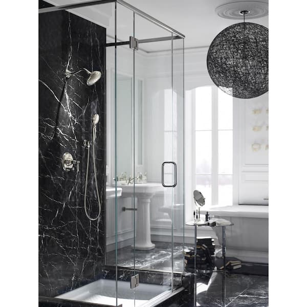 Artifacts Rite-Temp Pressure-Balancing Valve Trim With Push-Button Diverter And Lever Handle in Vibrant Titanium