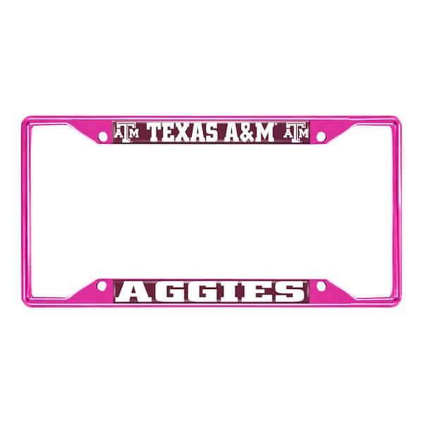 FANMATS Universal Fit Texas A and M University License Plate Frame - Pink