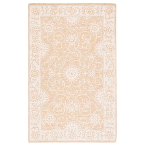 Jardin Yellow/Ivory 6 ft. x 9 ft. Border Floral Area Rug